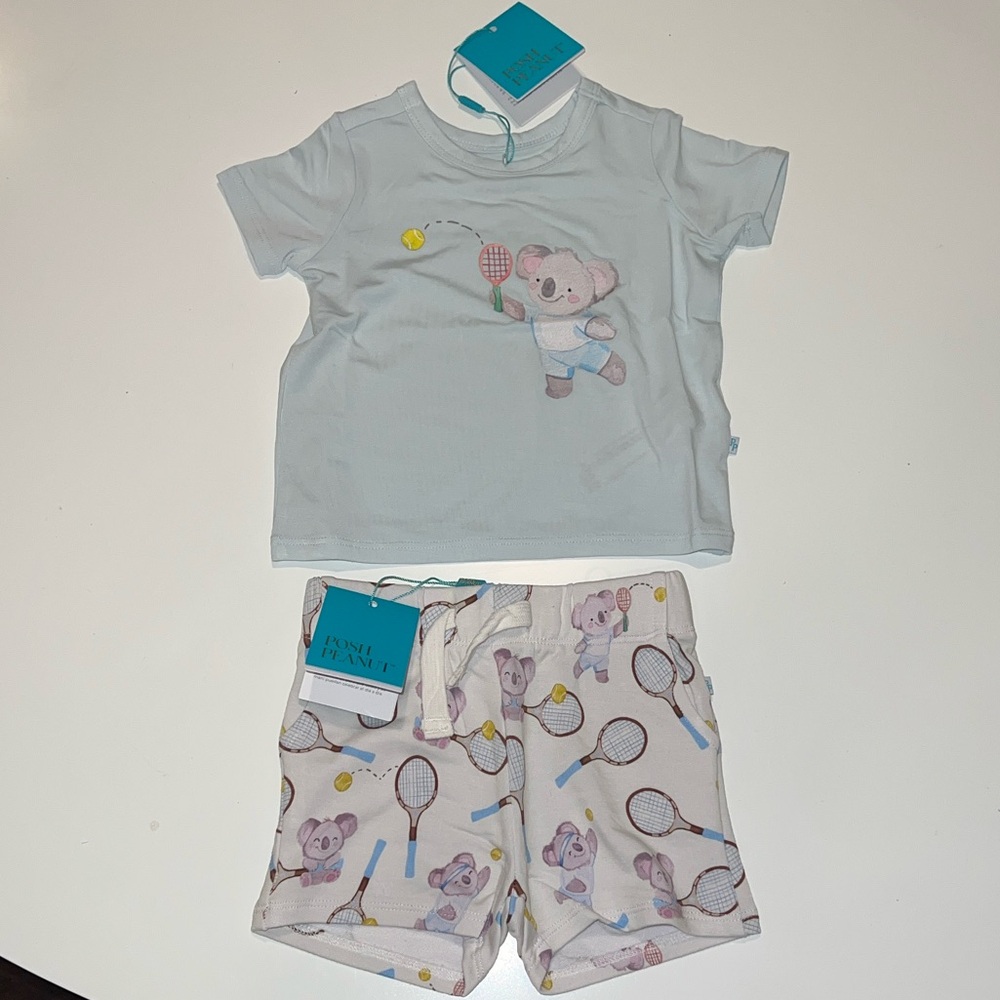 Baby Boy Tennis Set with Graphic Tee and Shorts
